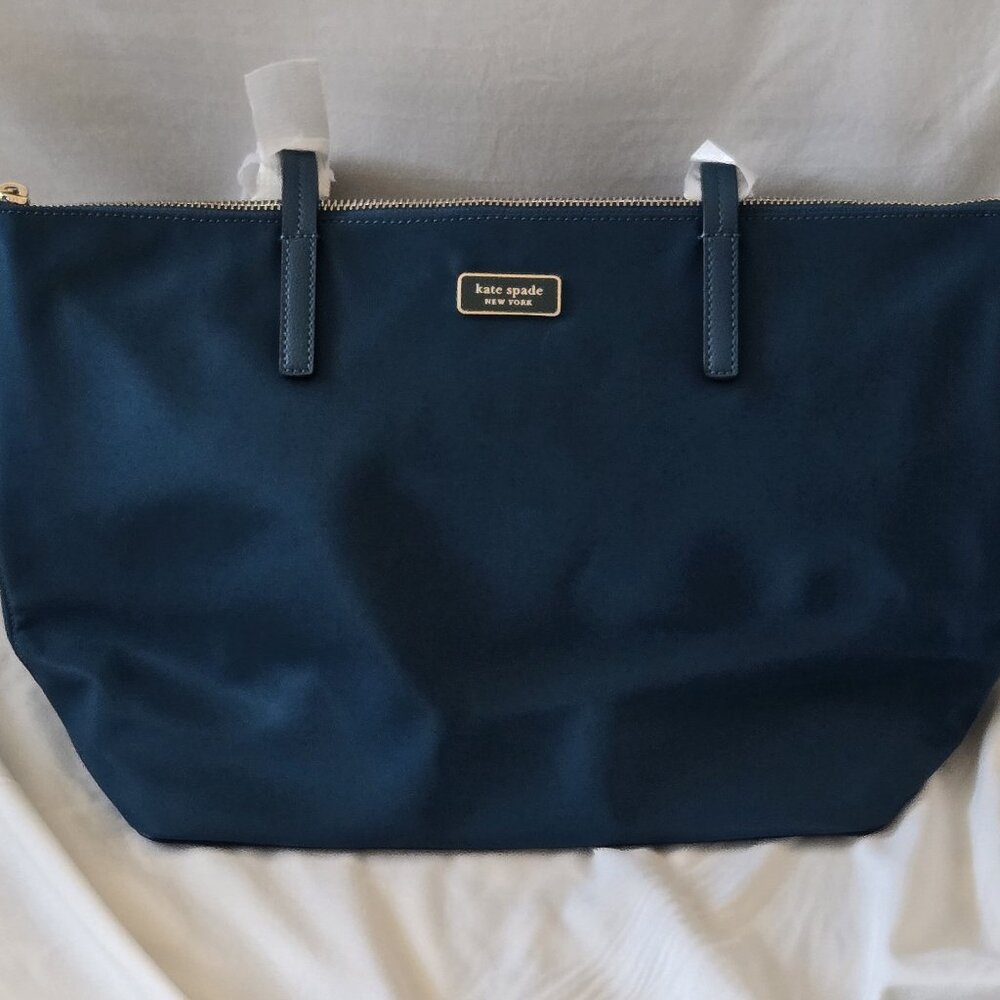 Kate Spade peacock blue tote bag